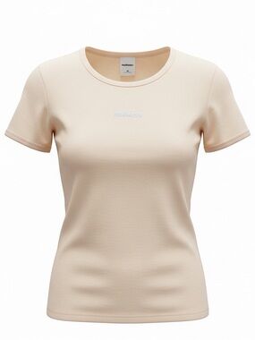 Madhappy Cream Short Sleeve Babydoll Tee Silver Sparkle Logo Size Medium NWOT